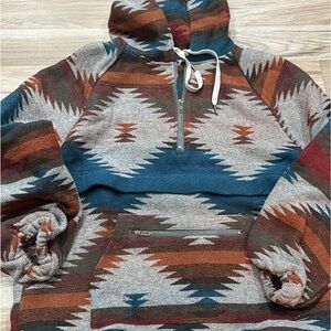 Aztec Pattern Half-Zip Hoodie